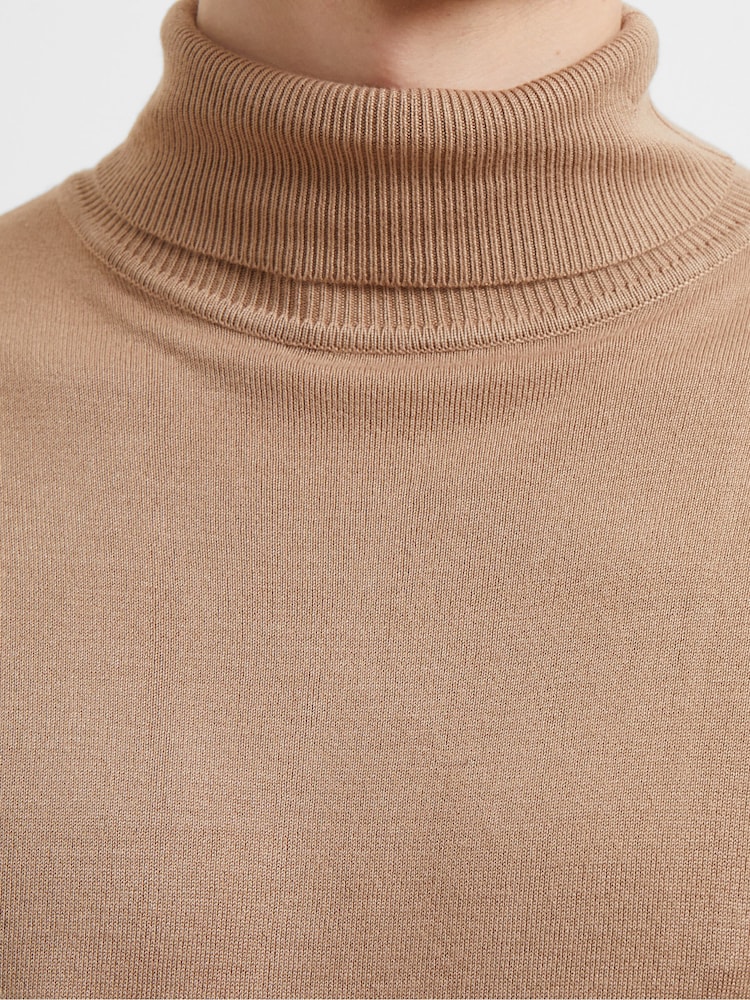 French Connection Roll Neck Knit Brown Jumper - Image 3 of 3