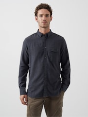 French Connection Black 100% Cotton Flannel Long Sleeve Shirt - Image 1 of 2