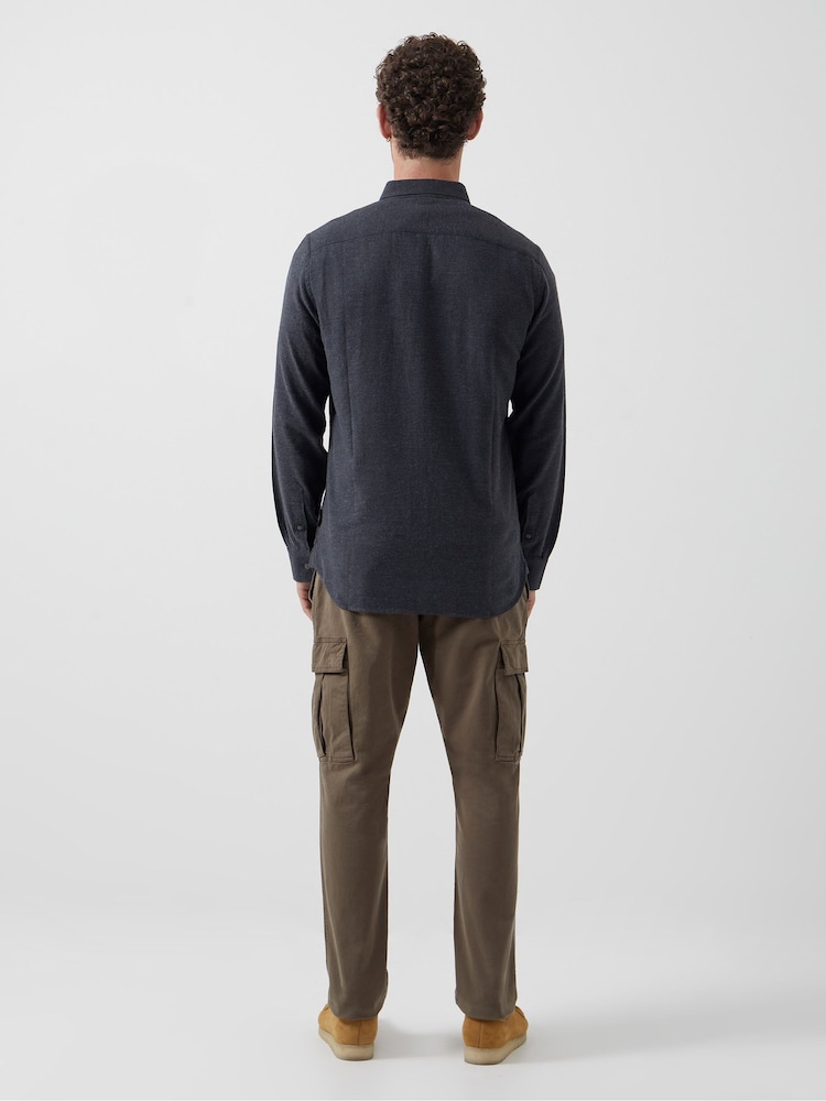 French Connection Black 100% Cotton Flannel Long Sleeve Shirt - Image 2 of 2