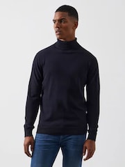 French Connection Blue Roll Neck Knit Jumper - Image 1 of 4