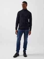 French Connection Blue Roll Neck Knit Jumper - Image 2 of 4