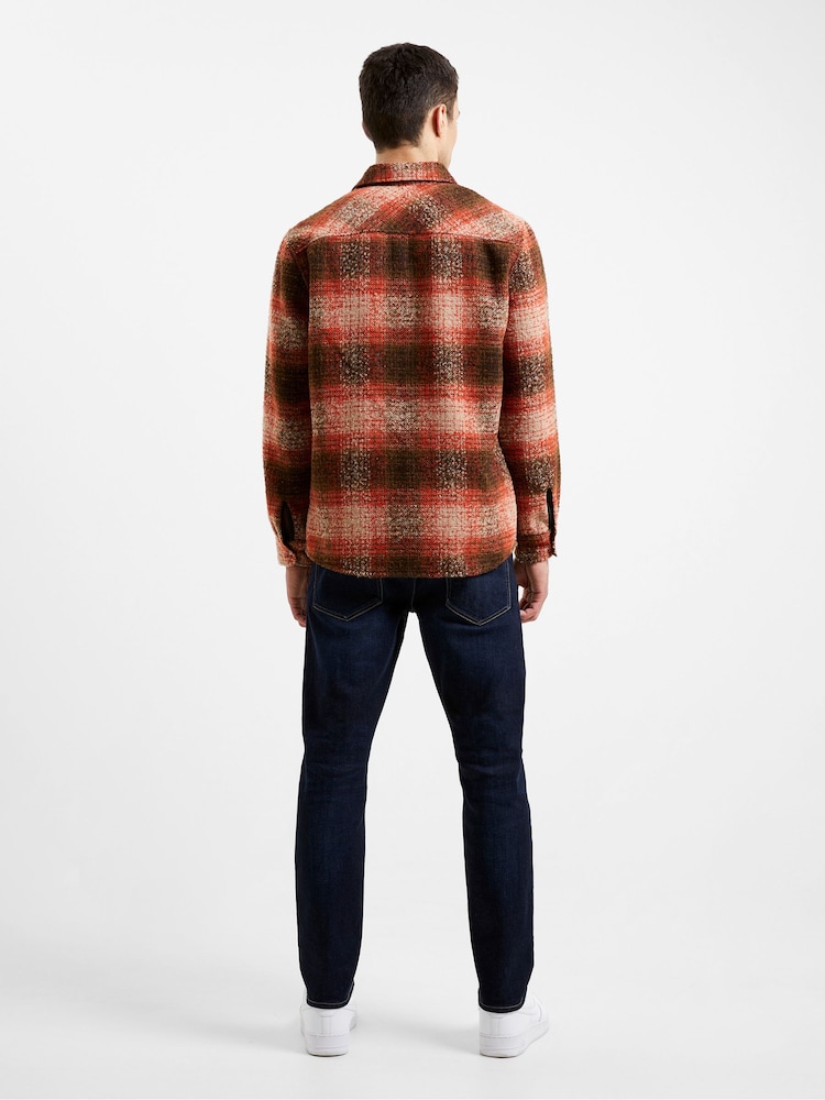 French Connection Heavy Check Brown Overshirt - Image 2 of 3