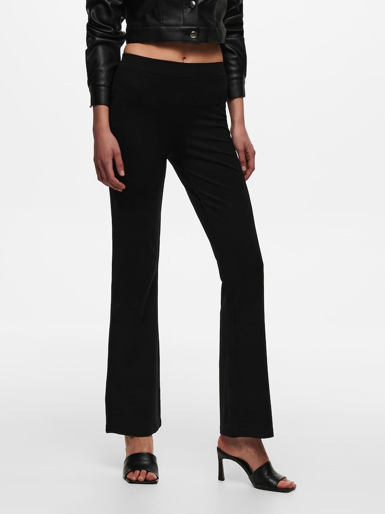 JDY Black Flared Jersey Trousers - Image 2 of 6