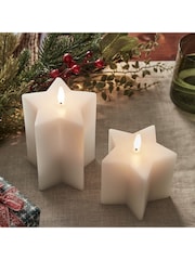 Lights4fun Orange TruGlow® White Star Christmas Candle Duo - Image 1 of 4