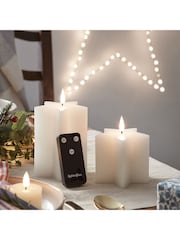Lights4fun Orange TruGlow® White Star Christmas Candle Duo - Image 4 of 4