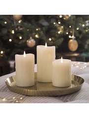 Lights4fun TruGlow® Dripping Wax LED Pillar Candle Trio - Image 1 of 4
