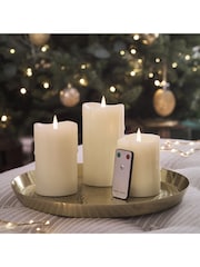 Lights4fun TruGlow® Dripping Wax LED Pillar Candle Trio - Image 2 of 4