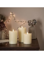 Lights4fun TruGlow® Dripping Wax LED Pillar Candle Trio - Image 3 of 4