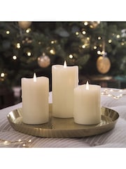 Lights4fun TruGlow® Dripping Wax LED Pillar Candle Trio - Image 5 of 8