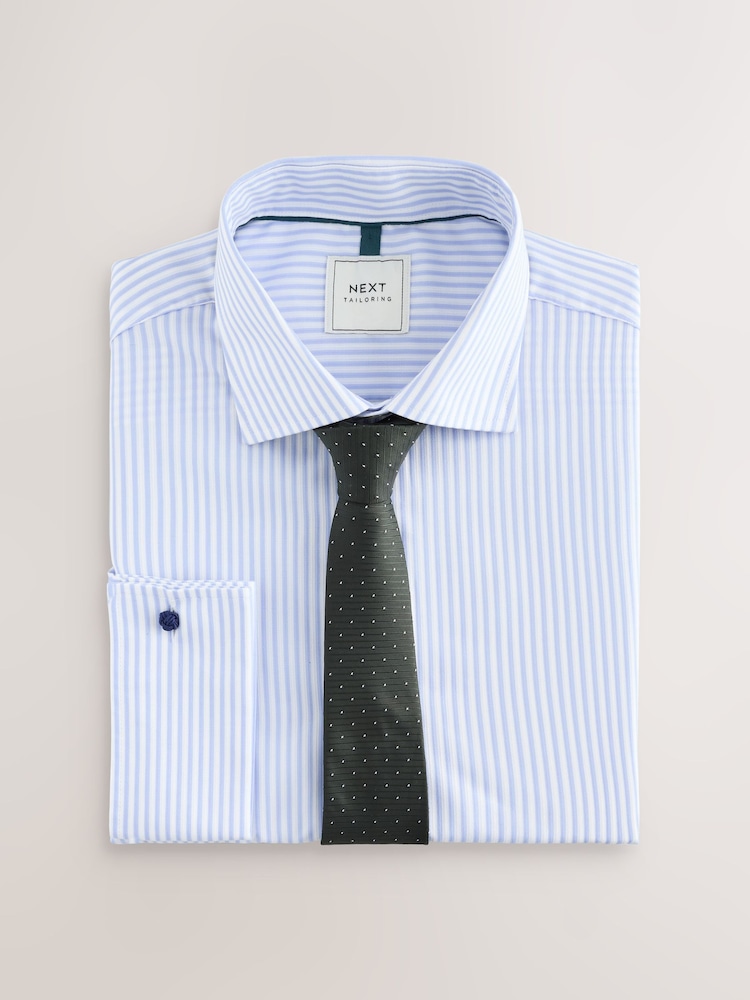 Neutral Stripe Slim Fit Shirt and Tie Pack - Image 1 of 3