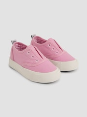 JoJo Maman Bébé Pink Canvas Plimsole Shoes - Image 1 of 4