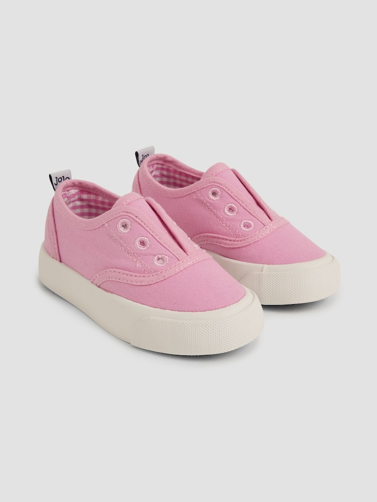 JoJo Maman Bébé Pink Canvas Plimsole Shoes - Image 1 of 4