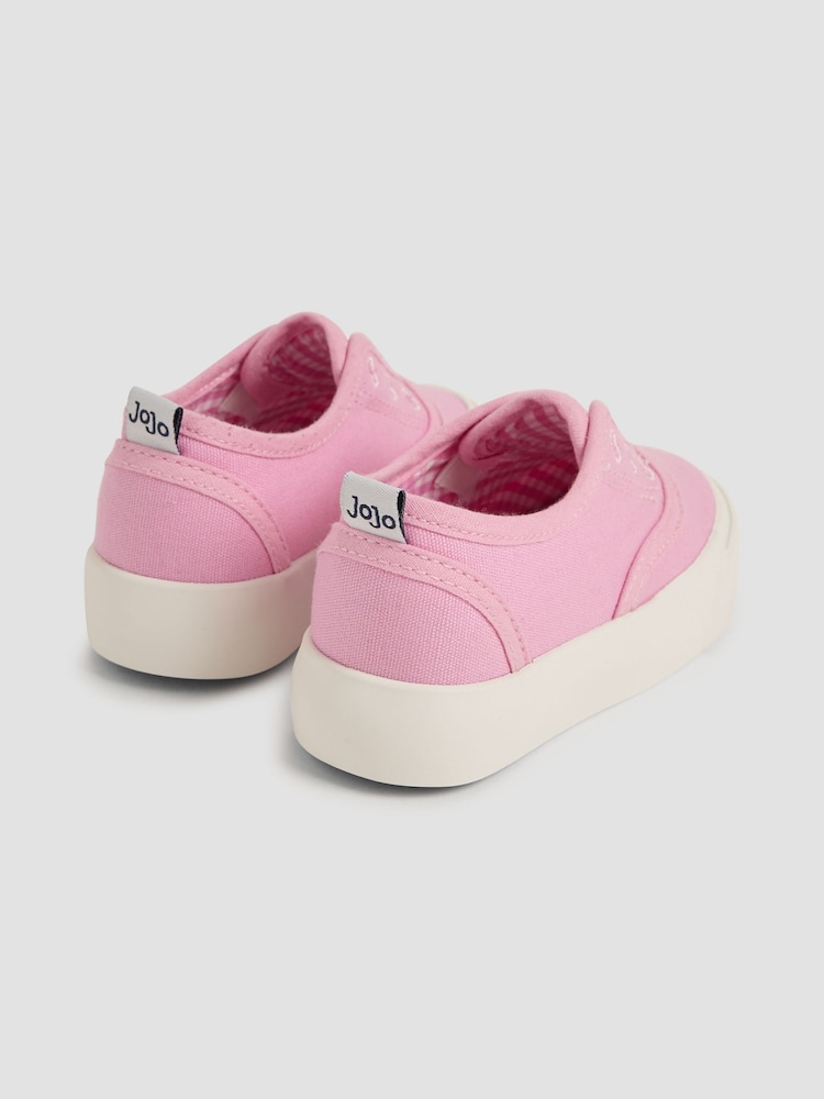 JoJo Maman Bébé Pink Canvas Plimsole Shoes - Image 2 of 4