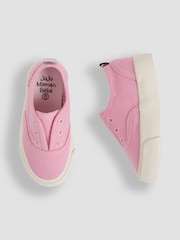 JoJo Maman Bébé Pink Canvas Plimsole Shoes - Image 3 of 4