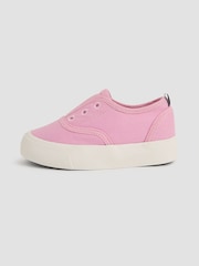 JoJo Maman Bébé Pink Canvas Plimsole Shoes - Image 4 of 4