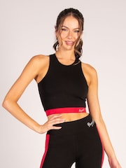Pineapple Black Womens Midi Crop Top - Image 1 of 8