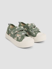 JoJo Maman Bébé Khaki Double Strap Canvas Pumps - Image 1 of 4