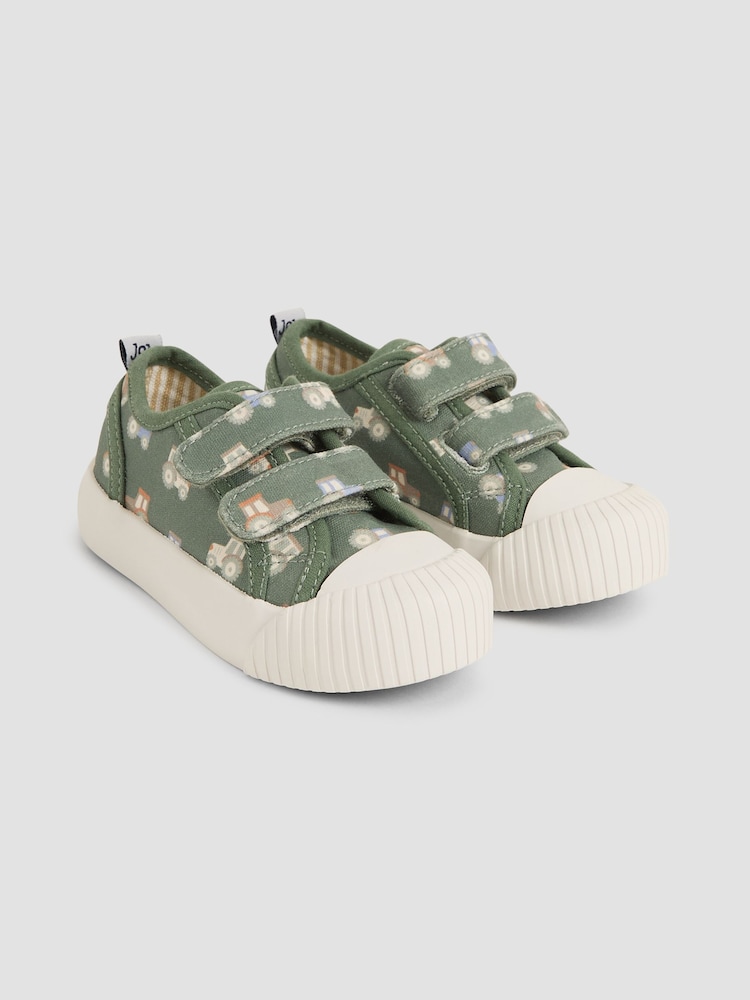 JoJo Maman Bébé Khaki Double Strap Canvas Pumps - Image 1 of 4