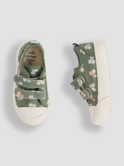 JoJo Maman Bébé Khaki Double Strap Canvas Pumps - Image 2 of 4