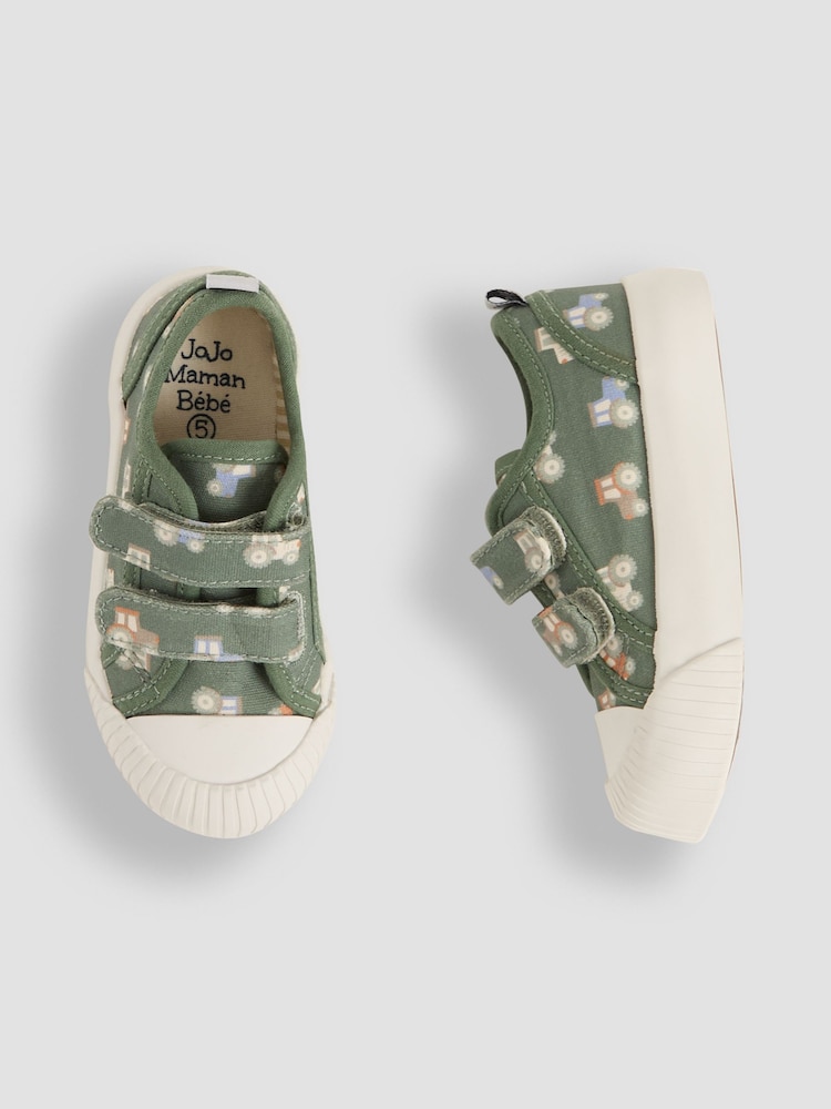 JoJo Maman Bébé Khaki Double Strap Canvas Pumps - Image 2 of 4