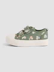 JoJo Maman Bébé Khaki Double Strap Canvas Pumps - Image 3 of 4