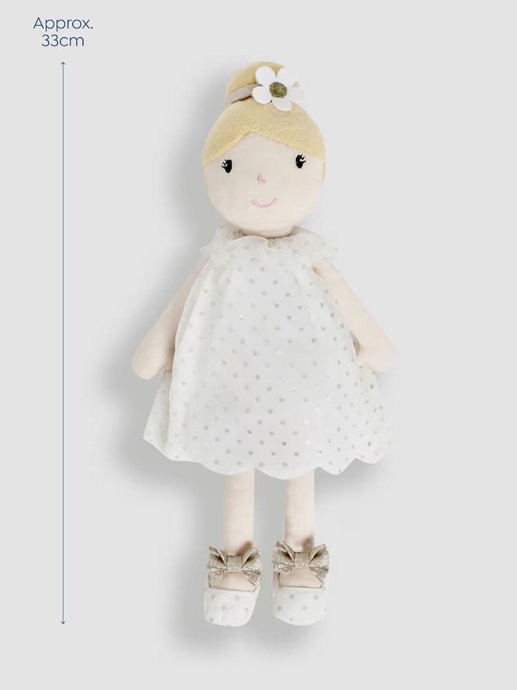 JoJo Maman Bébé White/Gold Ragdoll - Image 3 of 3