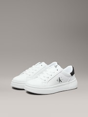 Calvin Klein White Low Cut Lace Up Sneakers - Image 3 of 6