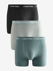 Calvin Klein Black/Blue Classic Stretch Trunks 3 Pack Boxers - Image 1 of 4