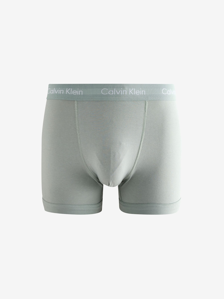 Calvin Klein Black/Blue Classic Stretch Trunks 3 Pack Boxers - Image 2 of 4