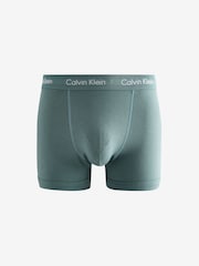 Calvin Klein Black/Blue Classic Stretch Trunks 3 Pack Boxers - Image 3 of 4