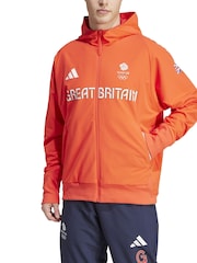 adidas Orange Team GB Presentation Full Zip Hoodie - Image 1 of 5