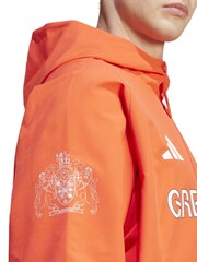 adidas Orange Team GB Presentation Full Zip Hoodie - Image 3 of 5