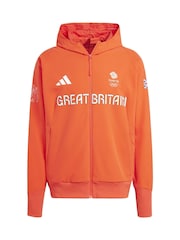 adidas Orange Team GB Presentation Full Zip Hoodie - Image 5 of 5