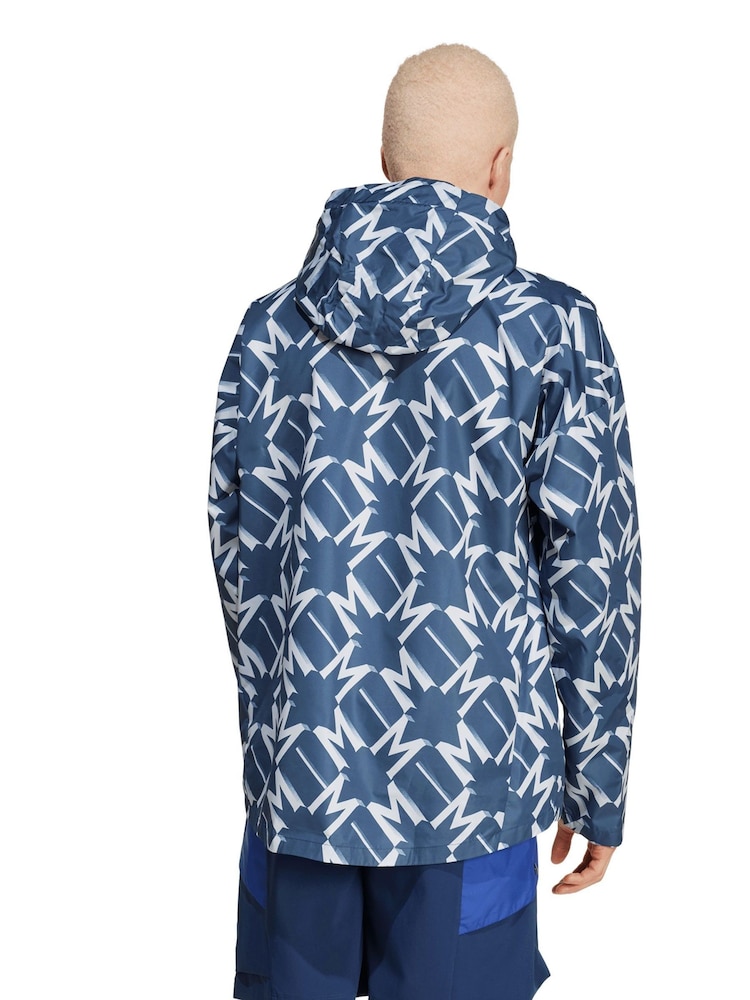 adidas Blue Manchester United SZN Half Zip Windbreaker - Image 2 of 3