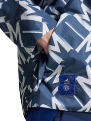 adidas Blue Manchester United SZN Half Zip Windbreaker - Image 3 of 3
