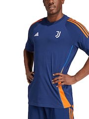adidas Blue 100% Cotton Juventus Training T-Shirt - Image 1 of 2