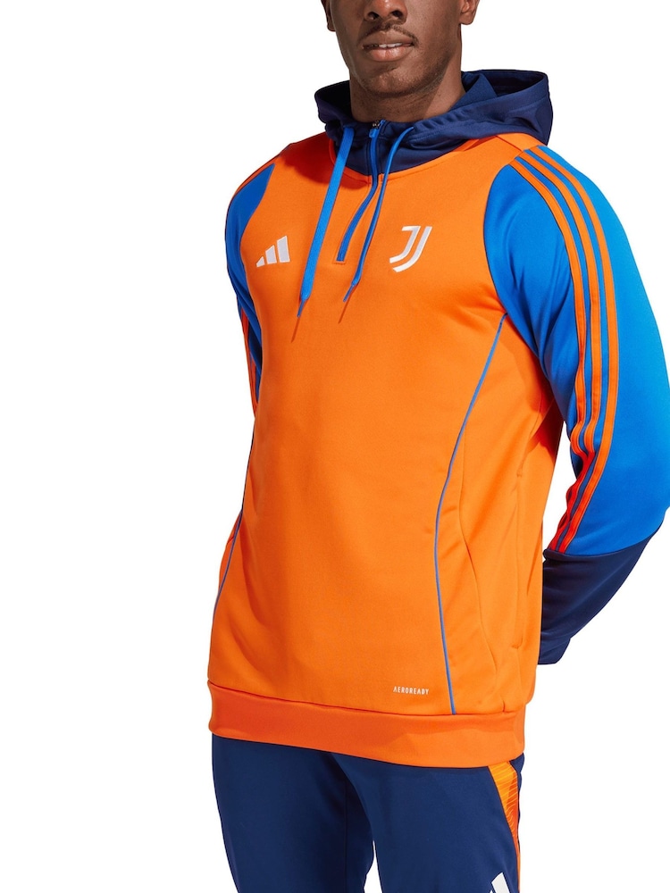adidas Orange Juventus Training Hoodie - Image 1 of 2