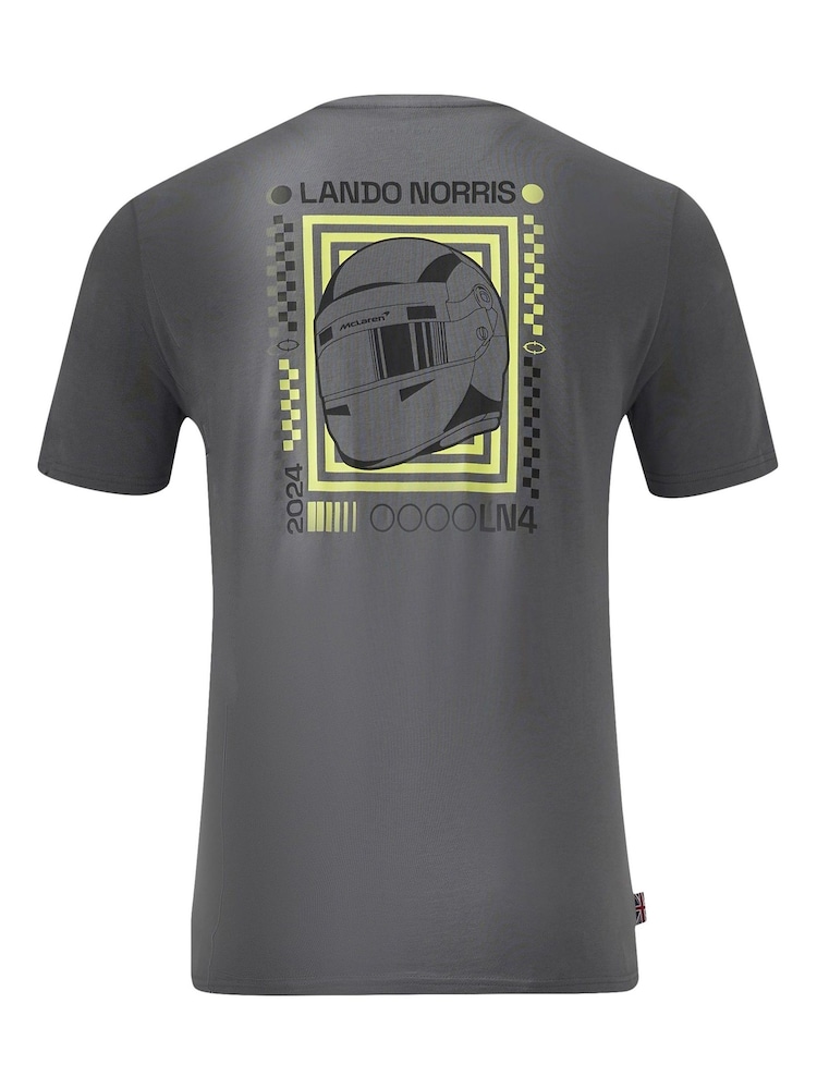 Fanatics Grey 100% Cotton F1 McLaren Lando Norris Silverstone Special Edition T-Shirt - Image 2 of 3