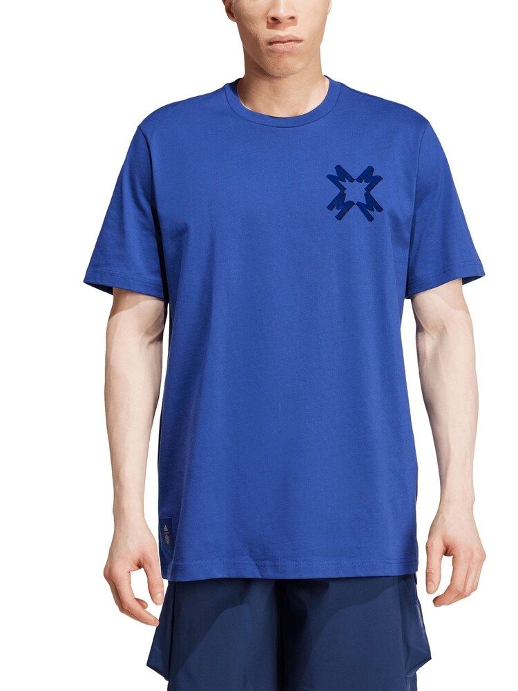 adidas Blue 100% Cotton Manchester United SZN T-Shirt - Image 1 of 3