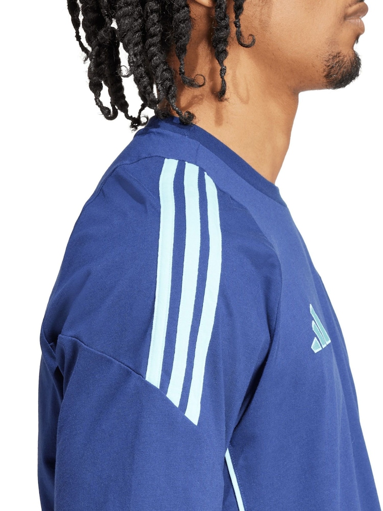adidas Blue 100% Cotton Arsenal Training T-Shirt - Image 4 of 4