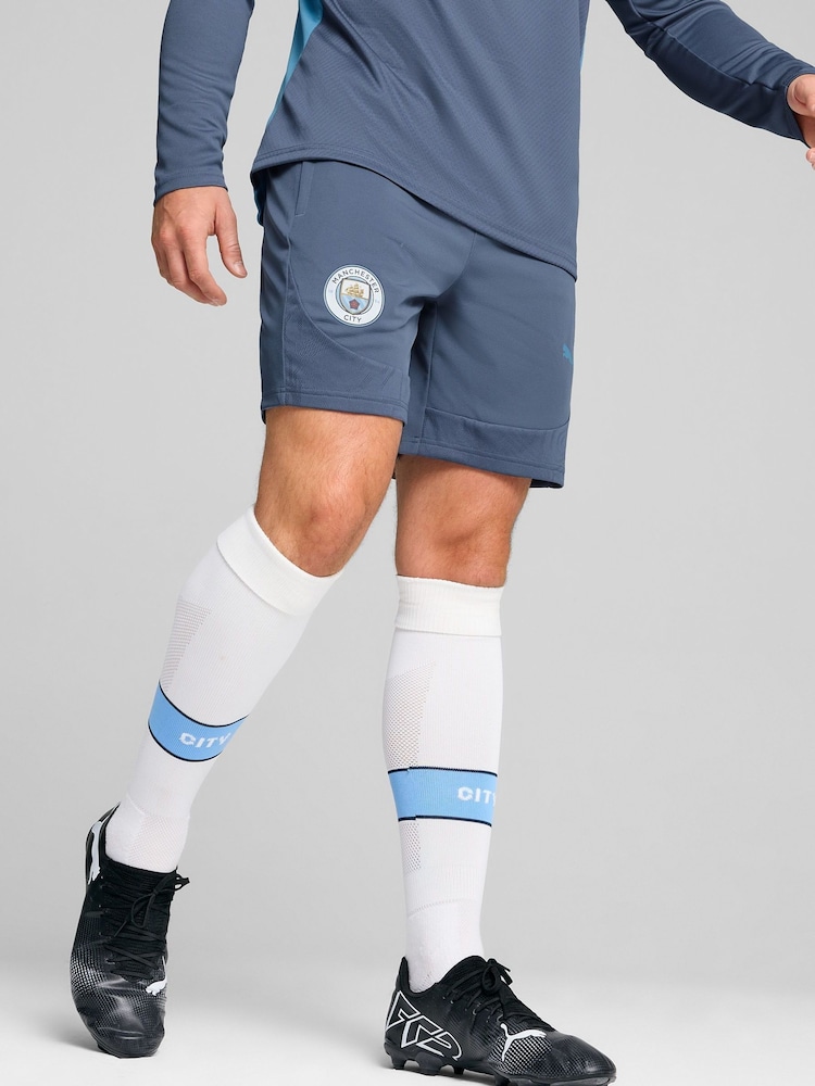 Puma Blue Manchester City Training Shorts - Image 1 of 3