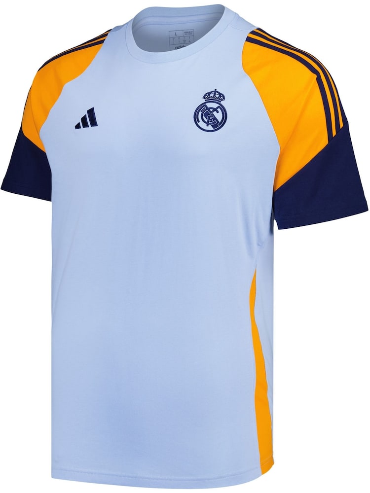 adidas Blue 100% Cotton Real Madrid Training T-Shirt - Image 1 of 2
