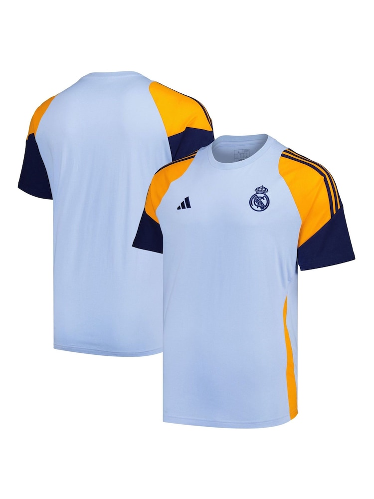 adidas Blue 100% Cotton Real Madrid Training T-Shirt - Image 2 of 2