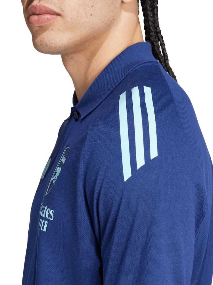 adidas Blue Arsenal Training Polo Shirt - Image 4 of 4 adidas Blue Arsenal Training Polo Shirt - Image 4 of 4