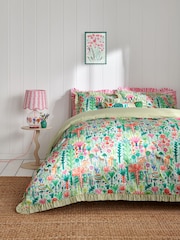 Lucy Tiffney x Next Run Rabbit Ruffle 180 Thread Count Duvet Cover and Pillowcase Set - Image 1 of 5