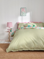 Lucy Tiffney x Next Run Rabbit Ruffle 180 Thread Count Duvet Cover and Pillowcase Set - Image 3 of 5