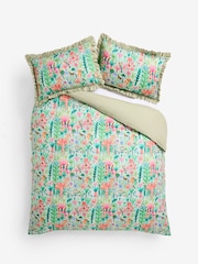 Lucy Tiffney x Next Run Rabbit Ruffle 180 Thread Count Duvet Cover and Pillowcase Set - Image 4 of 5