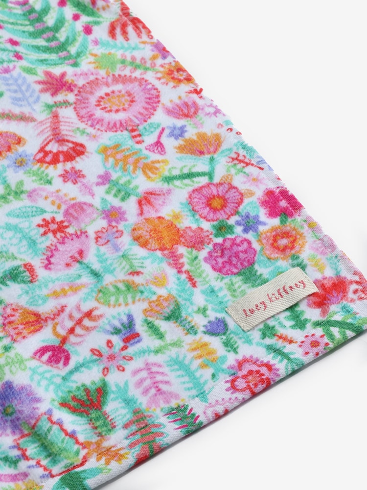 Lucy Tiffney Multi Floral 100% Cotton Velour Printed Towel - Image 6 of 6