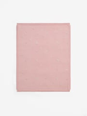 Jojo Maman Bébé Pink Embroidered Flower Baby Blanket - Image 4 of 5