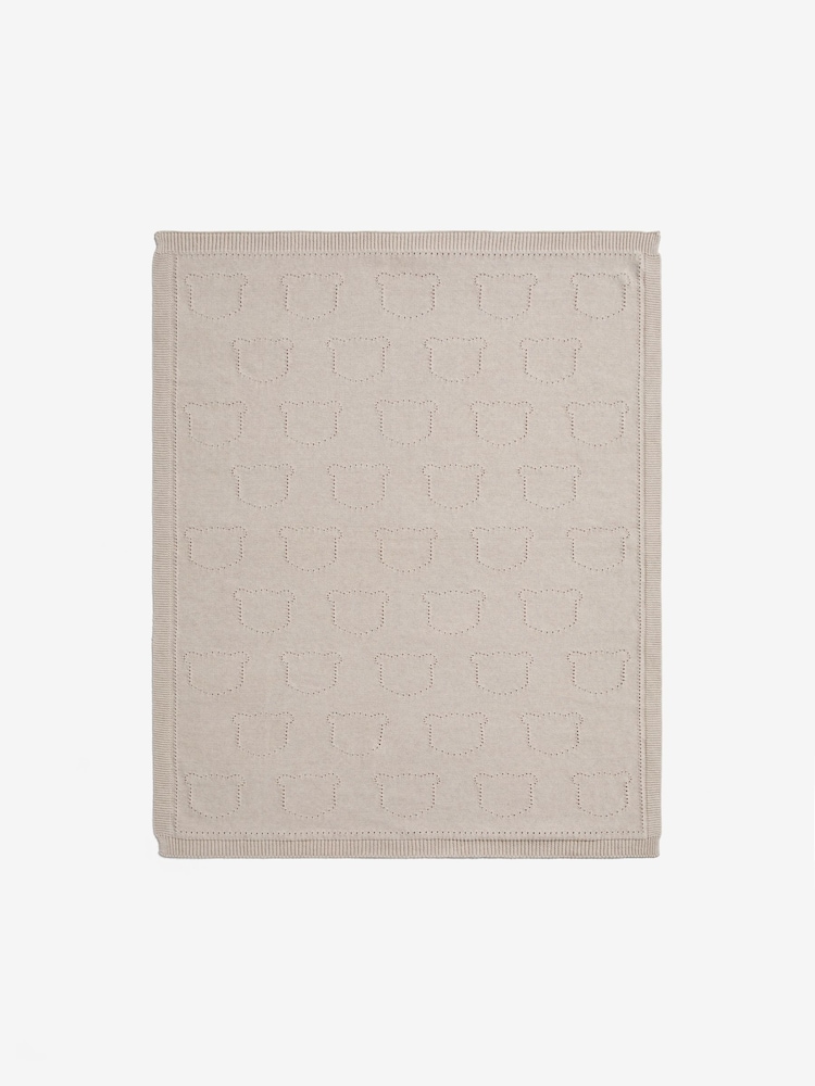 Jojo Maman Bébé Natural Bear Pointelle Baby Blanket - Image 2 of 4 Jojo Maman Bébé Natural Bear Pointelle Baby Blanket - Image 2 of 4
